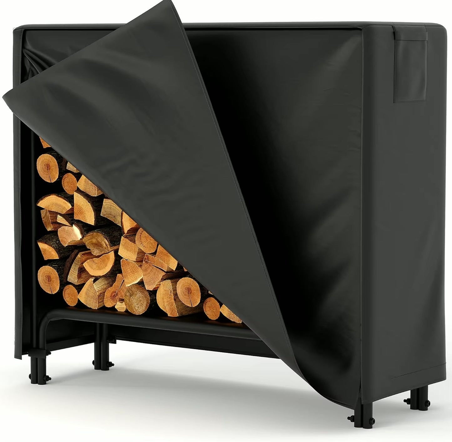 4 ft Outdoor Firewood Rack with Waterproof Cover