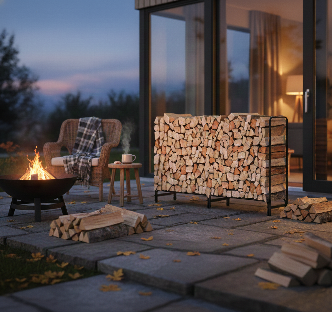 Adjustable Large Outdoor Metal Firewood Rack