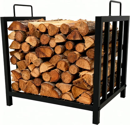 2 ft Indoor/Outdoor Firewood Rack with Handles