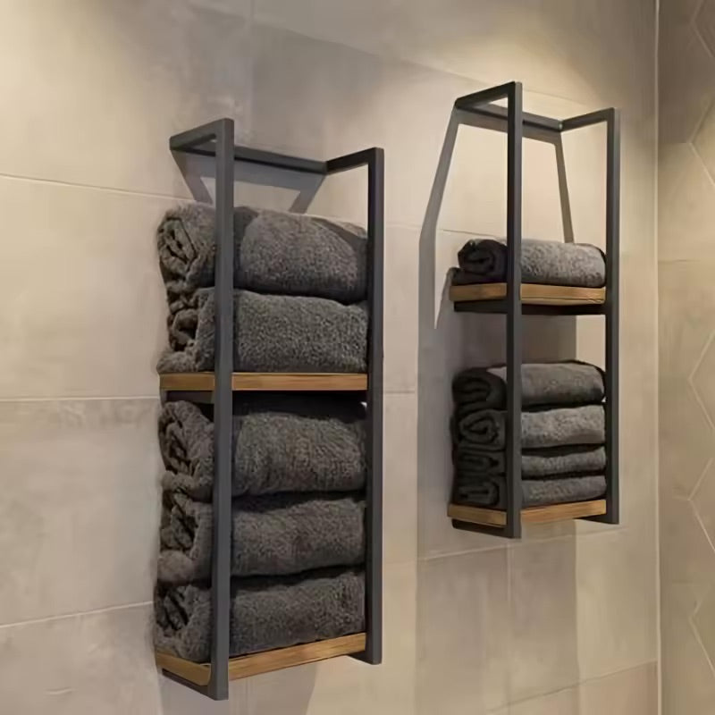 Stainless Steel Wall Mounted Dual Shelf Rack for Bathroom