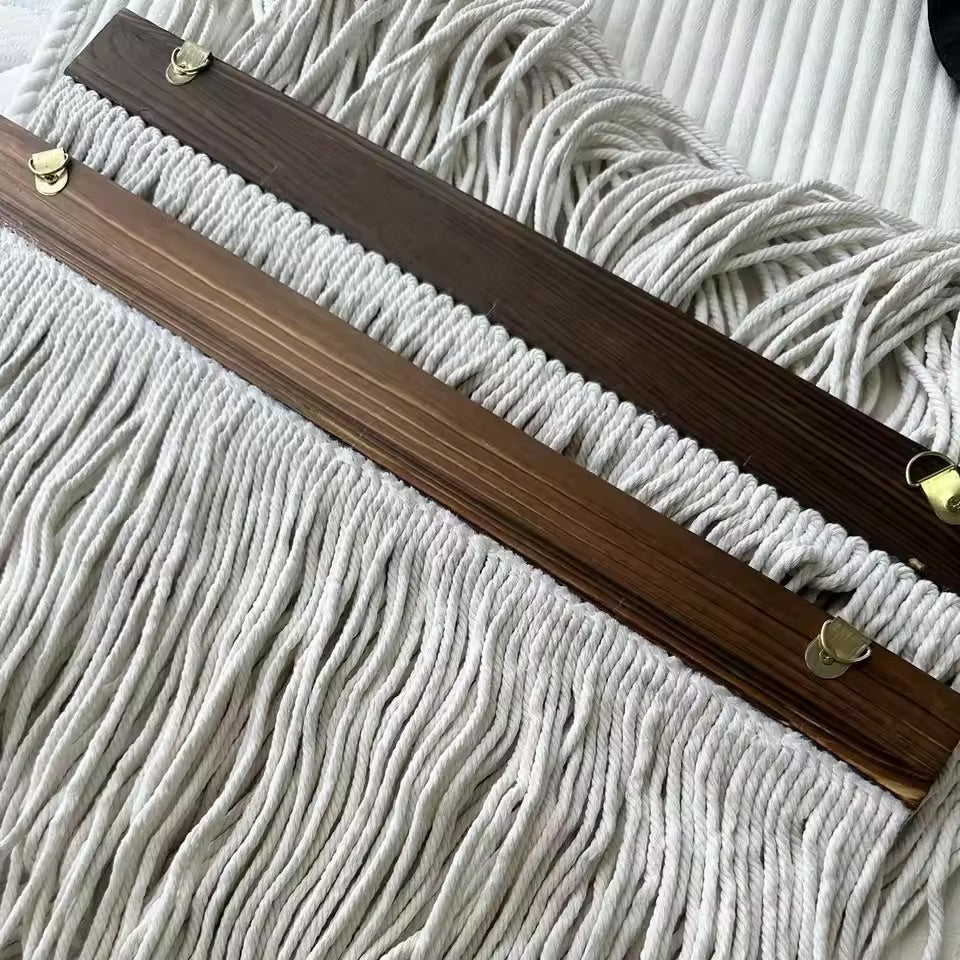 Wooden Wall Mounted Macrame Wave Wall Decor