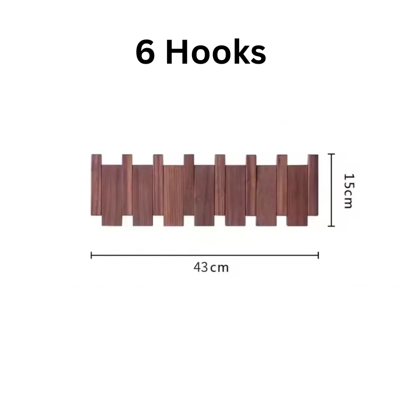 Wall Mounted Walnut Coat Rack