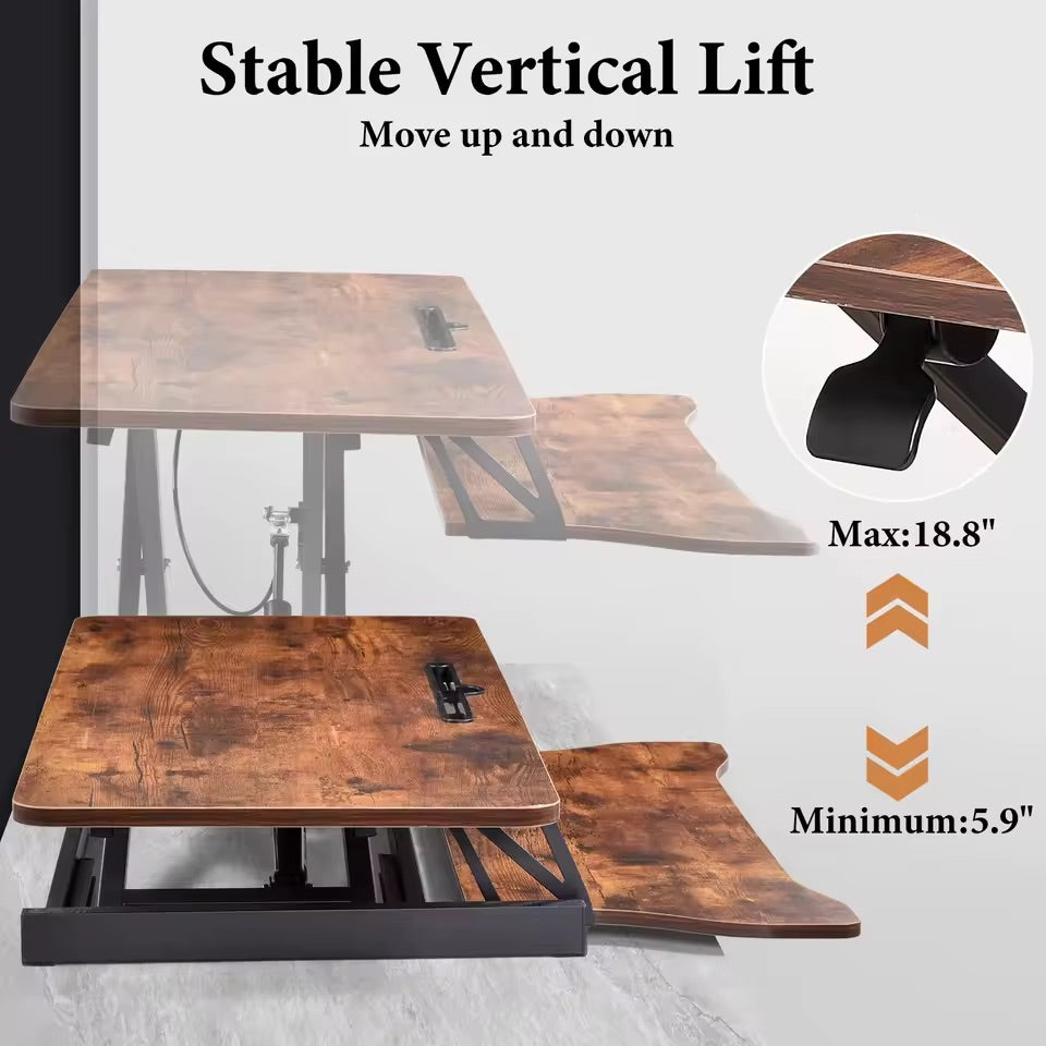 37 Inch Height Adjustable Ergonomic Standing Desk Converter