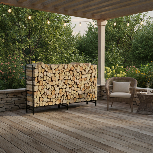 Adjustable Large Outdoor Metal Firewood Rack