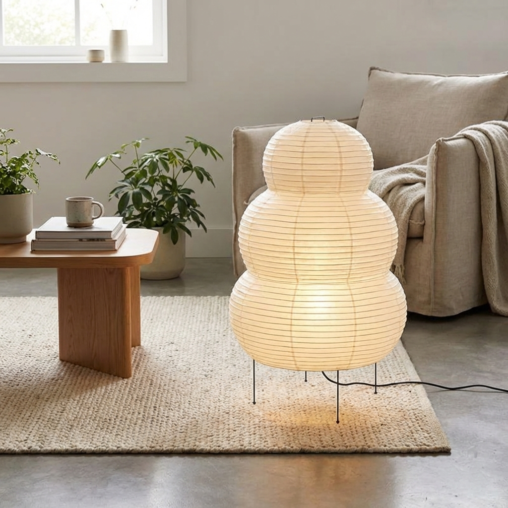 Japanese Akari Wabi-sabi Rice Paper Decorative Lamp for Home & Bedroom