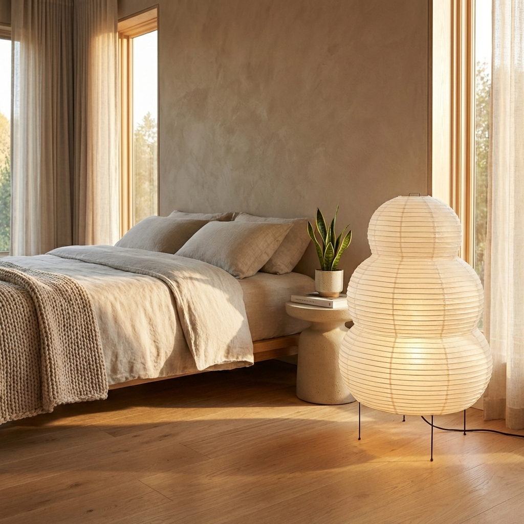 Japanese Akari Wabi-sabi Rice Paper Decorative Lamp for Home & Bedroom