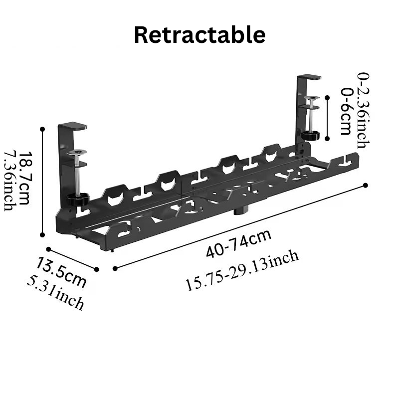 Home Office Desk Cable Management Tray