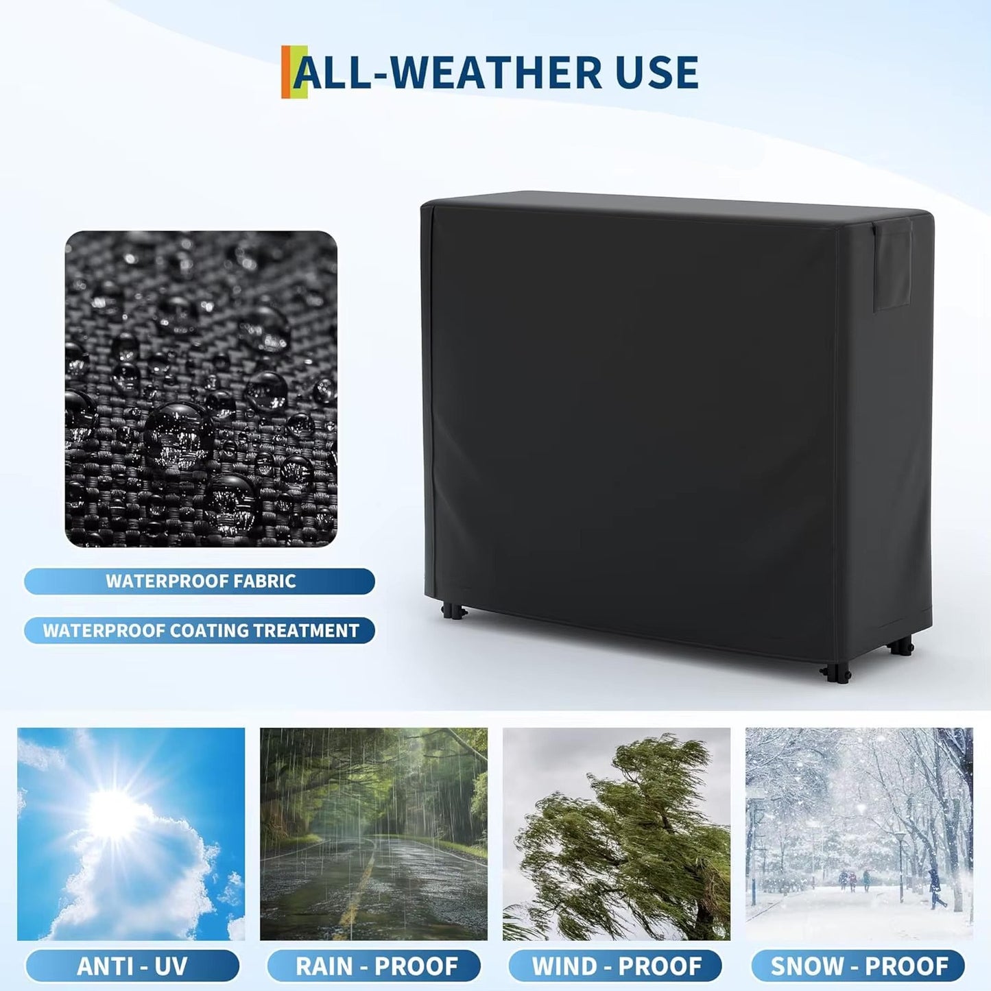 4 ft Outdoor Firewood Rack with Waterproof Cover