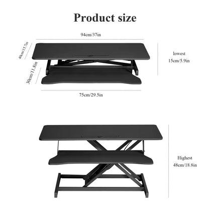 37 Inch Height Adjustable Ergonomic Standing Desk Converter