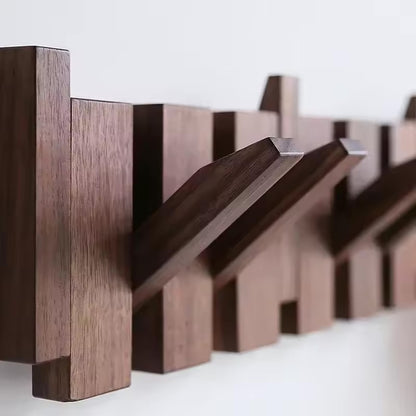 Wall Mounted Walnut Coat Rack