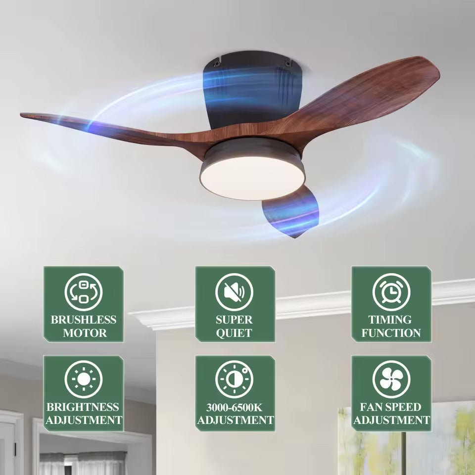 Nordic Ceiling Fan & Light with Remote Control