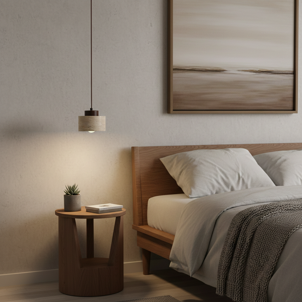 Japanese Inspired Wabi-sabi Modern Stone Pendant Light