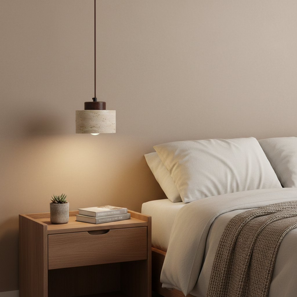 Japanese Inspired Wabi-sabi Modern Stone Pendant Light