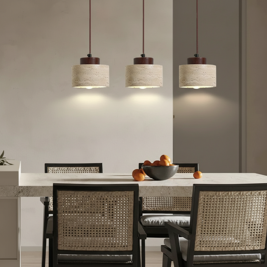 Japanese Inspired Wabi-sabi Modern Stone Pendant Light